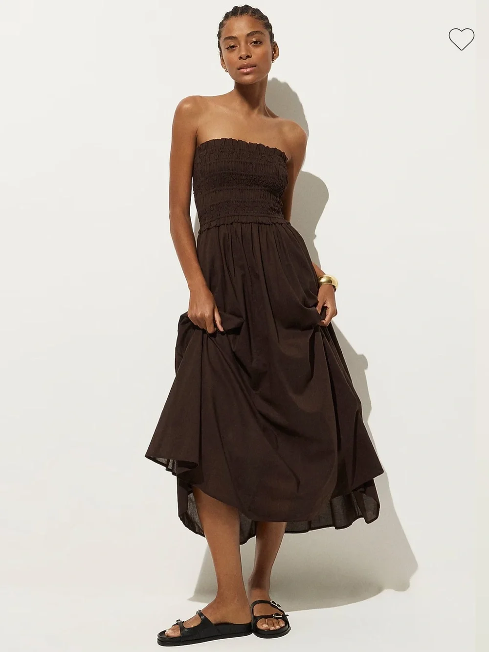 J Crew Smocked maxi dress in cotton voile CI259 Size 3X Brown NWT $148 Vacation